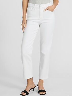 Express Women’s Size 6 White Straight Leg Ankle Jeans Stretch Denim
